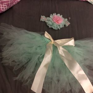 Newborn tutu for photo shoot mint green